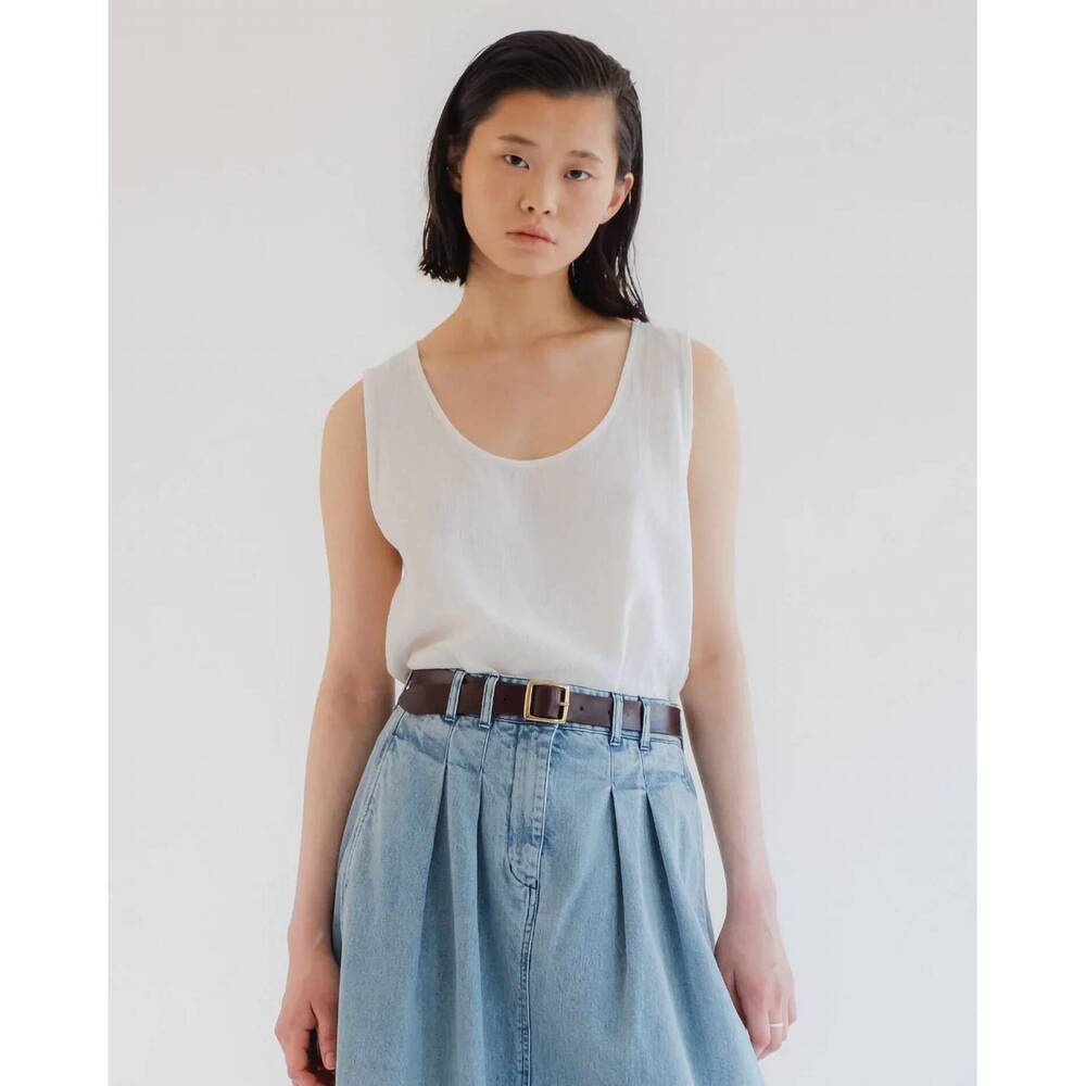 NEW GIRLS OF DUST gazebo cotton tank top in milk